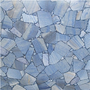 Azul Macaubas Quartz Translucent Semiprecious Stone Slabs&Tiles,Blue Gem Stone Slabs,Blue Semi Stone Wall Panel