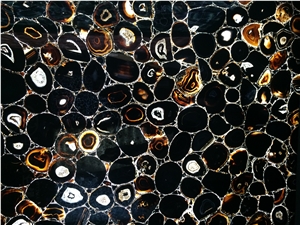 Black Agate Gem Stone/Semi Precious Stone Slabs & Tiles,Agate Black Semiprecious Stone Panel