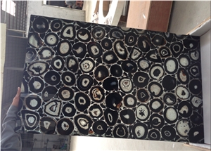 Black Agate Semi Precious Stone Slabs & Tiles,Brown Semi Precious Wall Panels