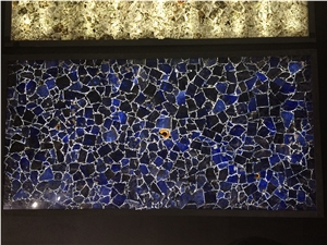 Blue Gemstone Tiles &Slabs,Blue Semi Precious Stone Wall Panel,Blue Semi Precious Wall Covering/Interior Decoration for Kitchen/Background/Counter Top
