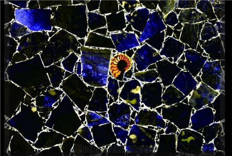 Blue Vein Stone Backlit Translucent Gem Stone/Semi Precious Stone Slabs&Tiles,Blue Translucent Semiprecious Stone Panel