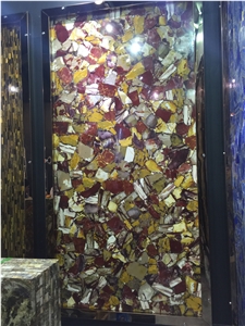 Multicolor Red Jade Semiprecious Stone Panel,Red Semiprecious Stone Agate Slabs &Tiles,Red Gem Stone Indoor Wall Covering,Kitchen Top