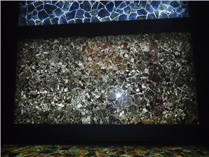 Silver Leaves Gemstone Tiles & Slabs,Grey Semi Precious Stone Wall Covering/Interior Decoration for Kitchen/Background/Counter Top