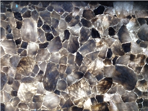 Smoke Crystal Gem Stone,Semi Precious Stone Slabs & Tiles,Grey Crystal Semi Precious Wall Panel,Indoor Decor Wall Covering/Interior Decoration for Kitchen