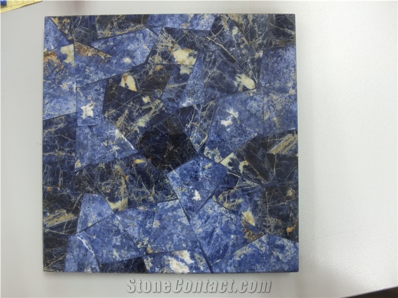 Sodlite Blue Gem Stone Slabs & Tiles,Blue Semi Precious Stone Wall Panel,Blue Semi Precious Wall Covering/Interior Decoration for Making Kitchen/Background