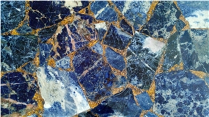 Sodlite Blue Gem Stone Slabs & Tiles,Blue Semi Precious Stone Wall Panel,Blue Semi Precious Wall Covering