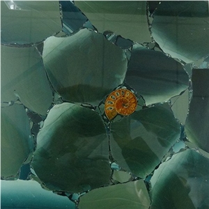 Translucent Lotus Green Semiprecious Stone Slabs&Tiles,Green Semi Precious Panel