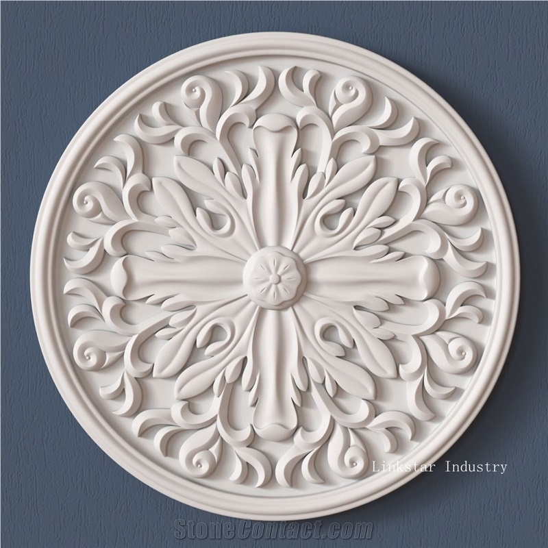 3d Decorative Stone Engravings Wall Design, White Limestone Engravings