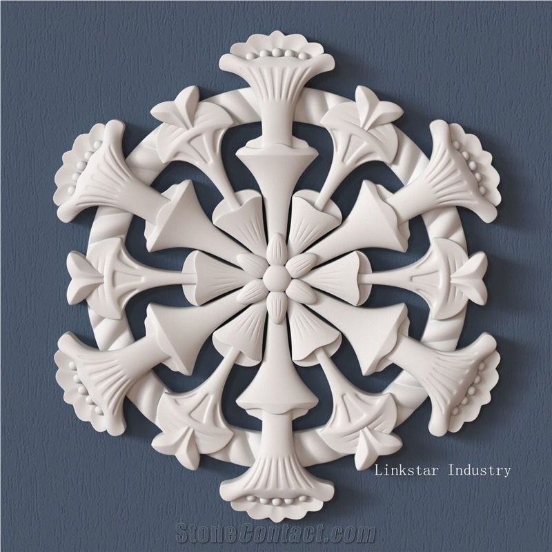 3d Decorative Stone Feature Panels for Walls, White Limestone Relief & Etching