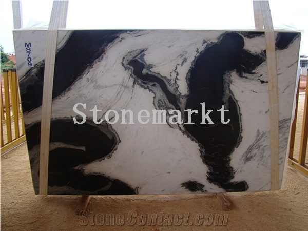 China Panda White Marble High Polished Slabs & Tiles,China Bianco Jade Marble with Black Veins Marble Tiles for Walling & Flooring