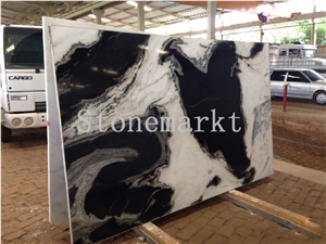 China Panda White Marble Slabs & Walling Tiles with Black Veins Mabrle Tiles for Exterior Building Walling Decoration-Own Factory Good Price