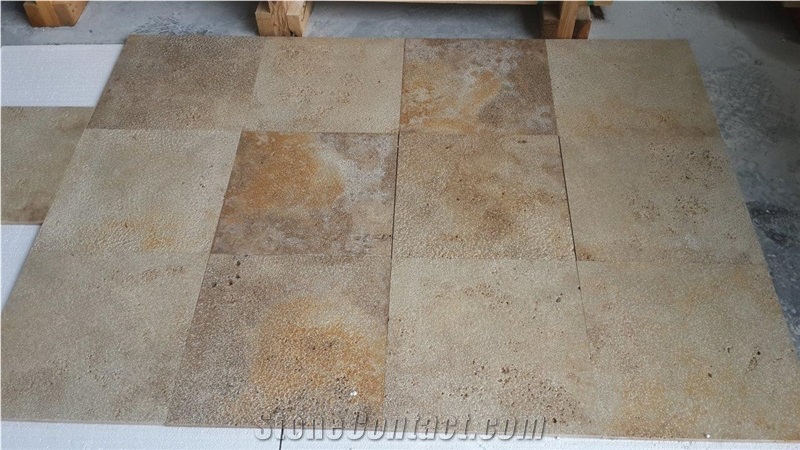 Ivory Travertine Brushed Finished Floor Tile, Ivory Marble Travertine Slabs & Tiles