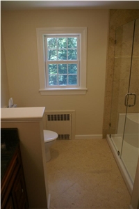 Sandy Creek Limestone Bathroom Design, Shower Wall and Floor Application, Beige Limestone Bath Design Egypt