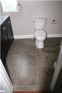 Sicilia Grey Limestone Bathroom Design, Shower Wall and Floor Application