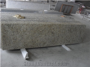 Brazil Light Beige, Yellow Popular Cheap Giallo Ornamental Granite Kitchen Tops, Countertops, Bench Tops, Worktops, Natural Building Stone Bar Tops Decoration with Bullnose Edges