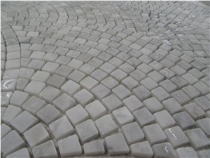 Carrara Marble Mosaic Tile Shell Mosaic Pattern, Bianco Carrara White Marble Mosaic