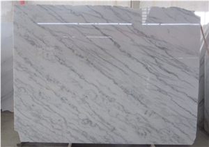 China Carrara White Marble Polished Tiles & Slabs, China Guangxi White Marble with Black Veins