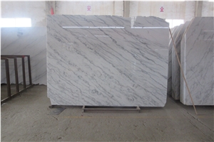 China Carrara White Marble Polished Tiles & Slabs, China Guangxi White Marble with Black Veins