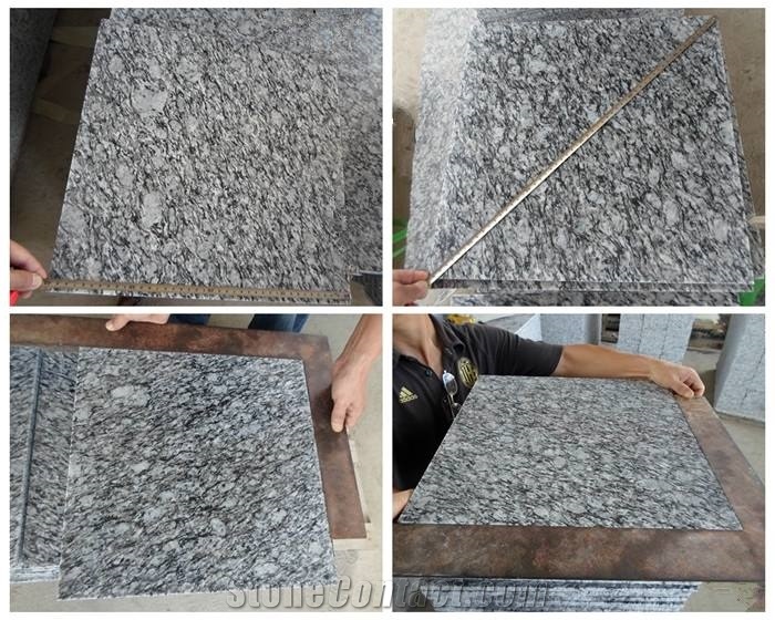 China White Sea Wave, Spray White, Flower Grey Granite Floor Tiles Big Slabs
