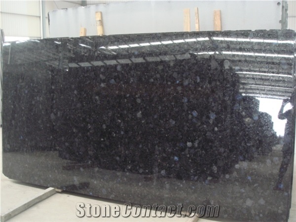 Popular Beautiful Volga /Ukraine Blue Color Granite Polished Slabs,Tiles for Wall and Floor, Natural Building Stone with Blue Sparking Spots, Natural Building Stone with Special Pattern, Interior Use