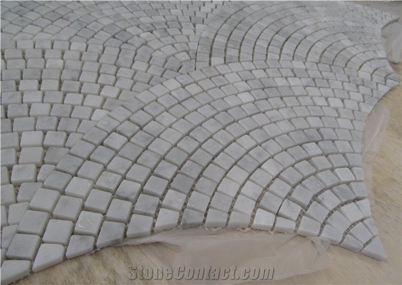 Shell Mosaic Tile Carrara White Marble Shell Mosaic