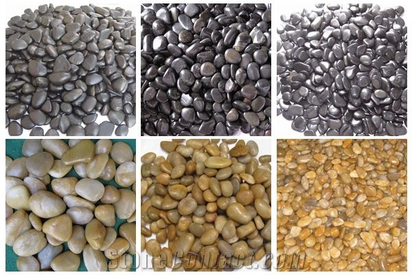 Yellow Polished Pebble Stone for Garden Decoration and Landscaping