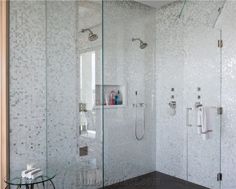 Glass Mosaic Bathroom Wall and Flooring