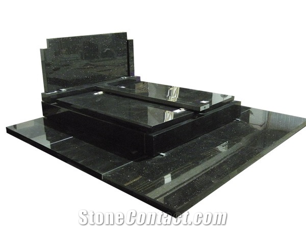 Black Granite Polished Family Monuments, European Style Double Monuments,Polished Headstone,Western Style Tombstone