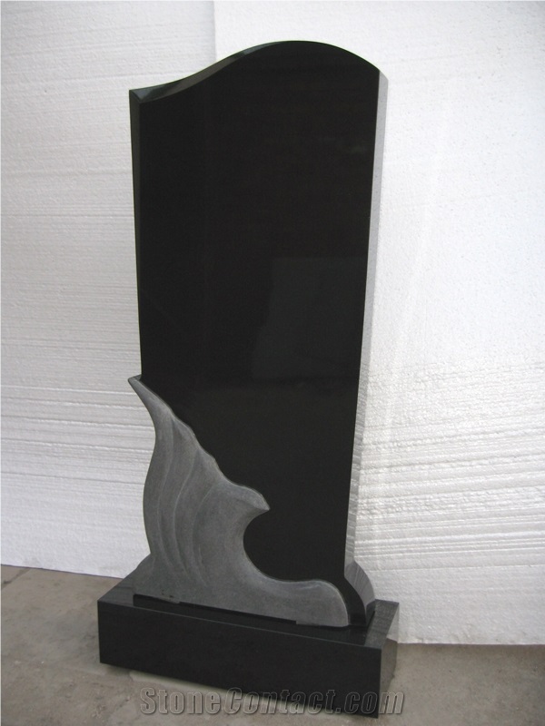 Black Granite Russia Tombstone & Monument,Polished Black Tombstone,Western Style Design Single Monuments,Russia Style