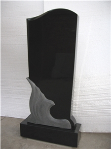 Black Granite Russia Tombstone & Monument,Polished Black Tombstone,Western Style Design Single Monuments,Russia Style