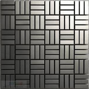 Black Manmade Stone Mosaic Pattern,High Quality Mosaic Pattern,Linear Strips Mosaic,Floor Covering Tiles