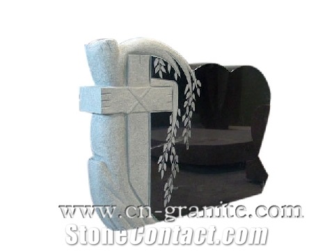 China Own Factory Made Black Granite Cross Tombstone Design,Tombstone Sets,Wholesaler-Xiamen Songjia