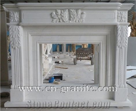 China Own Factory White Marble Fireplace Design,For Interior Fireplace Decoration,Wholesaler-Xiamen Songjia