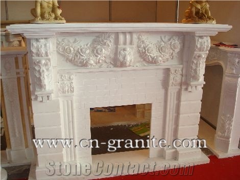 China White Marble Fireplace,Interior Stone Decoration,Fireplace Pattern,Wholesaler-Xiamen Songjia