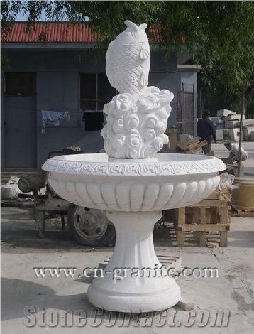 China White Marble Water Fountain for Fountain Design,Garden Decoration,Landscaping Stones,Wholesaler-Xiamen Songjia