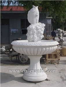 China White Marble Water Fountain for Fountain Design,Garden Decoration,Landscaping Stones,Wholesaler-Xiamen Songjia