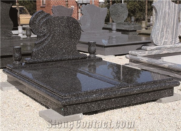 European Style Hungary Double Monuments,Black Polished Headstone,Hungary Cemetery Tombstone Cheap Price