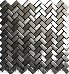 Grey + Black Granite Linear Strips Mosaic,Golden Mosaic,Hot Sale Cheap Mosaic,Floor Mosaic Grey + Black Mosaic