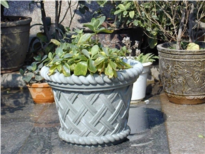 Hot Sale Flower Pots,Granite White Grey Outdoor Planters,Exterior Planters,Cheap Price,High Quality
