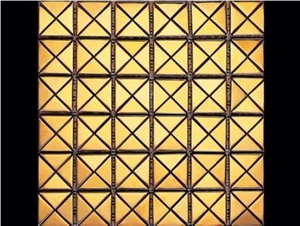 Landscaping Stone,Yellow Manmade Stone Flooring Mosaic Tiles,Chinese Own Factory Hot Sale Walling Tiles Mosaic Pattern