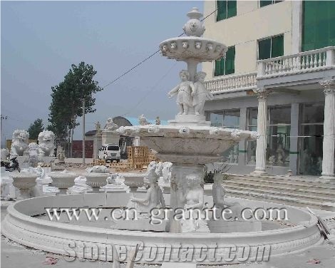 Landscaping White Garden Fountains,High Qaulity China Cheap Watering Features,Sculptured Outside Fountains