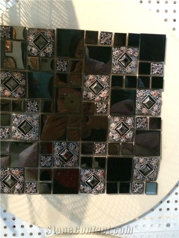 Mental Golden Wall Covering Tiles Mosaic,Floor Mosaic Pattern,High Quality Brick Mosaic