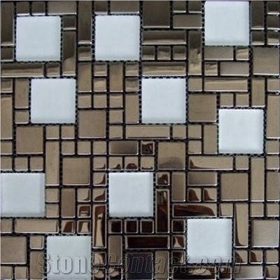 Multicolor Manmade Stoen Mosaic Pattern,Polished Chinese Own Factory Polished Mosaic Tiles