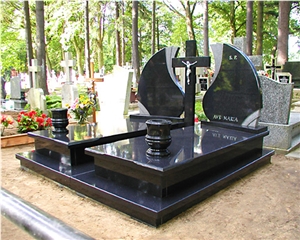 Polish Tombstone, High Quality Doublemonuments,Poland Western Style Tombstone, Black Monuments