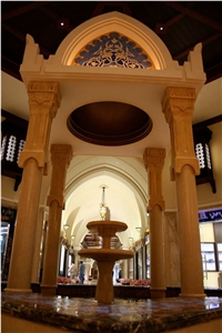 Giallo Crema Oro Marble Interior Fountain Design, Yellow Marble Italy Fountain Design
