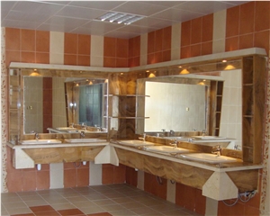Orange Onyx Commercial Bathroom Design, Yellow Onyx Iran Bath Design