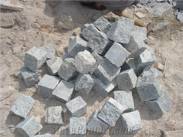 Grey Granite Cobbles, S Grey Granite Cube Stones