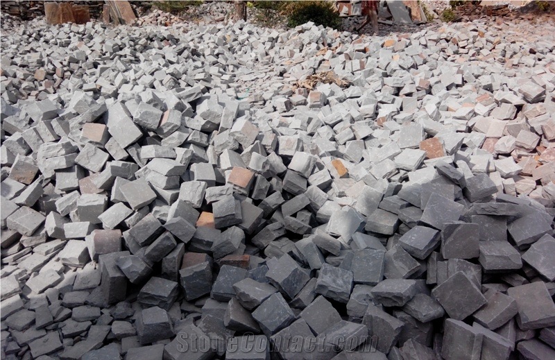 Kandla Grey Sandstone Cobble Stone, Grey Sandstone Setts