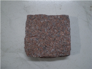 Manga Red Granite Cobbles, Indian Red Granite Cobble Stone