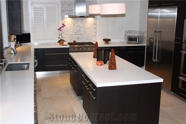 Bright White Kitchen With White Countertops Directly From China